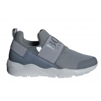 Hugo Boss Kids Grey Slip On Trainers