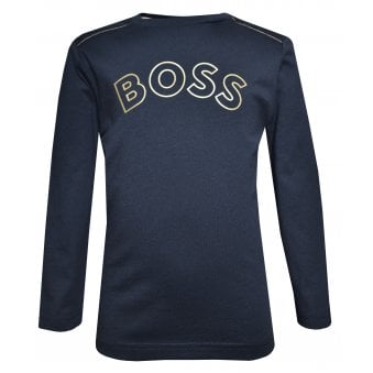 Hugo Boss Boy's Long Sleeved Black T-shirt