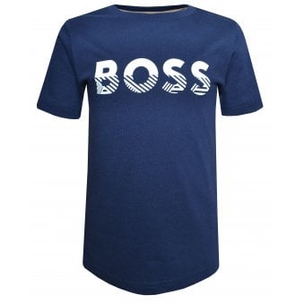 Hugo Boss Boy's Navy Slim Fit T-shirt.