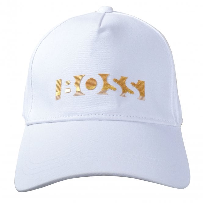 Hugo Boss Boys Hugo Boss Boy's White Cap With Gold Logo