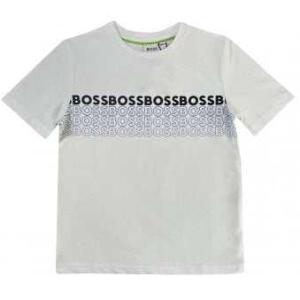 Hugo Boss Boy's White Logo T-shirt.