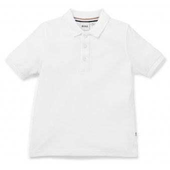 Hugo Boss Boy's White Polo Shirt