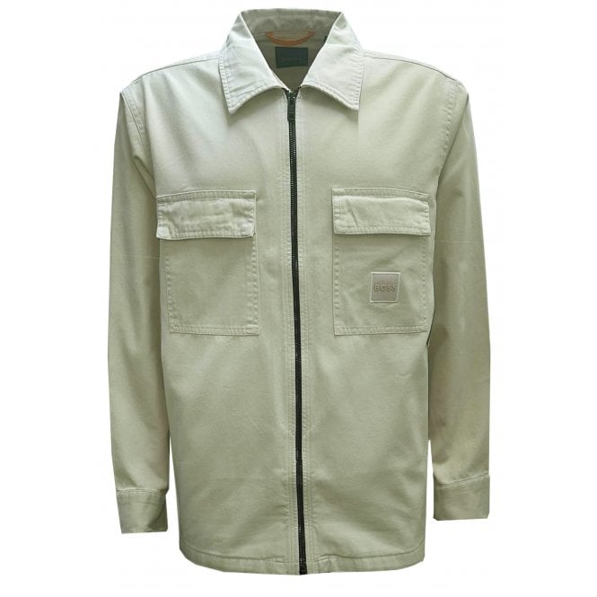 Hugo Boss Casual Hugo Boss Men's Beige Lovel Zip Overshirt