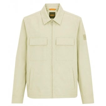 Hugo Boss Men's Beige Lozzy Zip Overshirt
