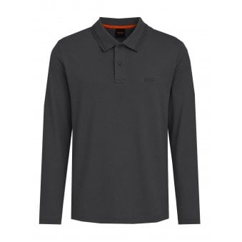Hugo Boss Men's Black Interlock Long Sleeved Polo Shirt