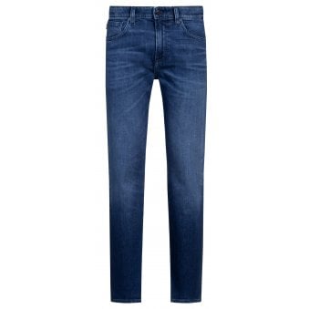 Hugo Boss Men's Blue Regular Fit Maine Denim Jeans