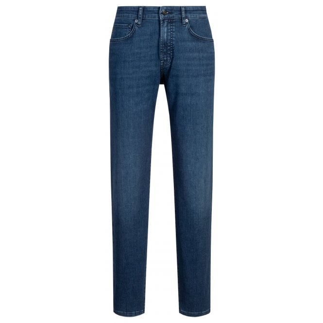 Hugo Boss Casual Hugo Boss Men's Blue Regular Fit Maine Soft Motion Denim Jeans