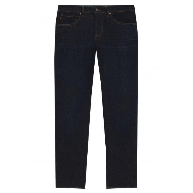 Hugo Boss Casual Hugo Boss Men's Dark Blue Maine Regular Fit Soft Motion Jeans