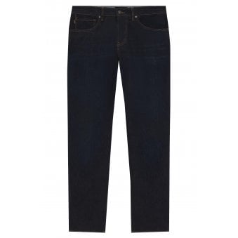 Hugo Boss Men's Dark Blue Maine Regular Fit Soft Motion Jeans