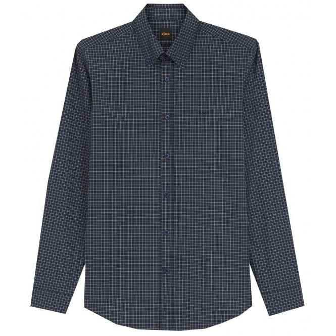 Hugo Boss Casual Hugo Boss Men's Navy Check Ricket Long Sleeved Shirt