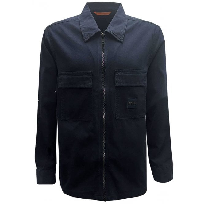 Hugo Boss Casual Hugo Boss Men's Navy Lovel Zip Overshirt