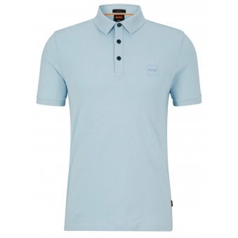 Hugo Boss Men's Pale Blue Slim Fit Polo Shirt.