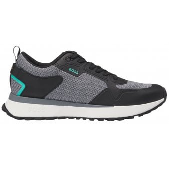 Hugo Boss Men's Grey/Black Jonah Runn Trainers 