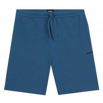 Hugo Boss Men's Blue Cotton Waffle Fabric Shorts