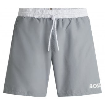 Hugo Boss Men's Grey Starfish Swim Shorts 