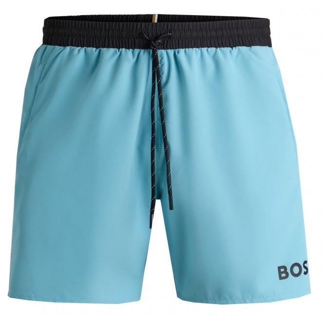 Hugo Boss Leisure Wear Hugo Boss Men's Light Blue Starfish Swim Shorts 