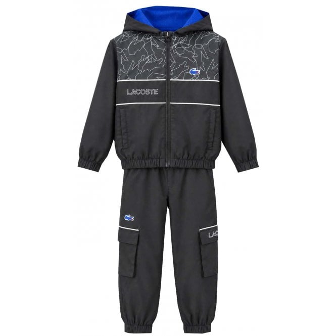Lacoste Boys Lacoste Boy's Black Diamond Taffeta Tracksuit