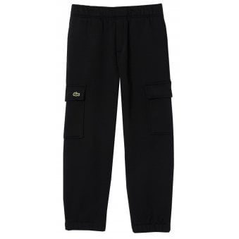 Lacoste Boy's Black Fleece Cargo Tracksuit Pants