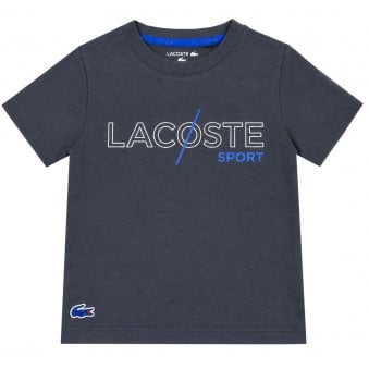 Lacoste Boy's Dark Grey Crew Neck T-shirt 