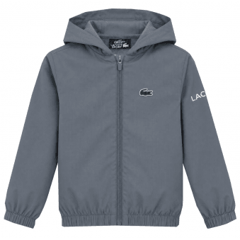 Lacoste Boy's Grey Zip Up Hooded Tracksuit Jacket