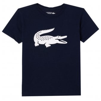 Lacoste Boy's Navy Blue Crew Neck T-shirt 