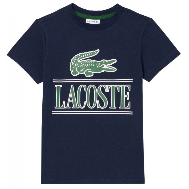 Lacoste Boys Lacoste Boy's Navy Crocodile Logo t-shirt