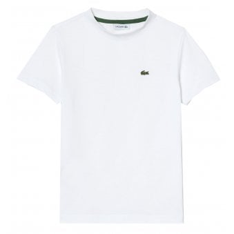 Lacoste Boy's White Crew Neck T-shirt 
