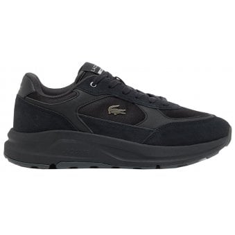 Lacoste Men's Black/ Dark Grey Run Set Trainers