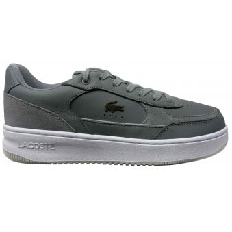 Lacoste Men's Grey L001 Ace Leather Trainers