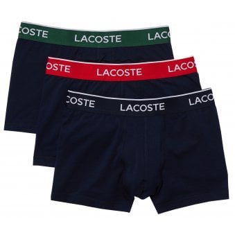 Lacoste Men's 3 Pack Boxers With Branded Waistband