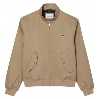 Lacoste Men's Beige Water Repellent Twill Harrington Jacket