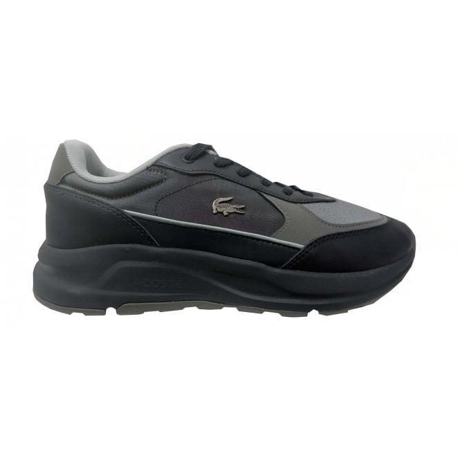 Lacoste Menswear Lacoste Men's Black Grey Run Set Ace Grey Trainers