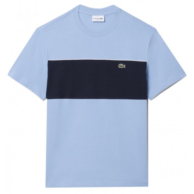 Lacoste Menswear Lacoste Men's Blue Colour Block Cotton T-shirt