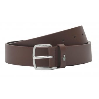Lacoste Men's Chocolate Brown Smooth Leather Belt