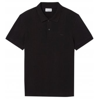 Lacoste Men's Dark Brown Ribbed Knit Polo Shirt