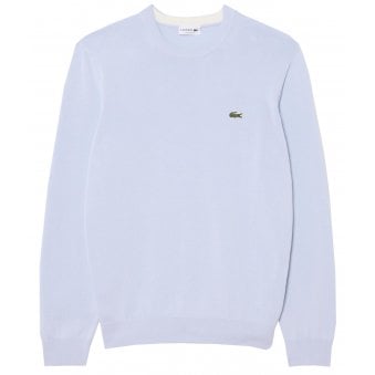 Lacoste Men's Light Blue Cotton Crew Neck Knit