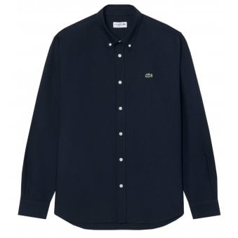 Lacoste Men's Navy Blue Regular Fit Oxford Shirt