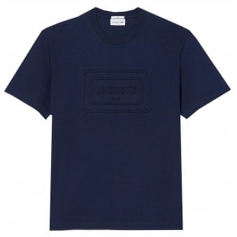 Lacoste Men's Navy Embossed T-shirt