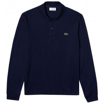 Lacoste Men's Navy Long Sleeved Polo Shirt
