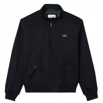 Lacoste Men's Navy Water Repellent Twill Harrington Jacket