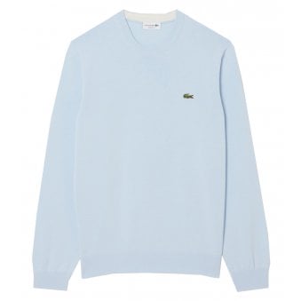 Lacoste Men's Sky Blue Cotton Crew Neck Knit