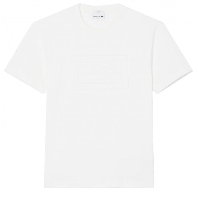 Lacoste Menswear Lacoste Men's White Embossed Polo T-shirt