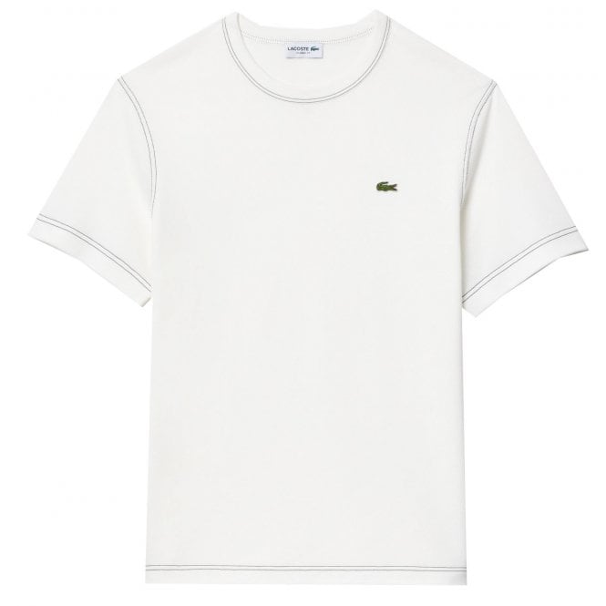Lacoste Menswear Lacoste Men's White Heavy Pique T-shirt 