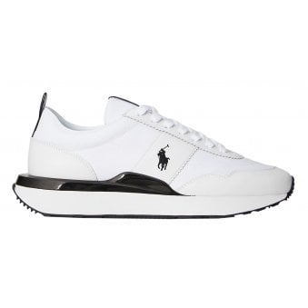 Ralph Lauren Men's White/ Black Leather Train 89 Oxford Trainer