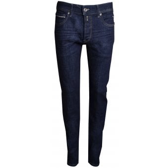 Replay Men's Grover Deep Blue Denim Straight Leg Jeans