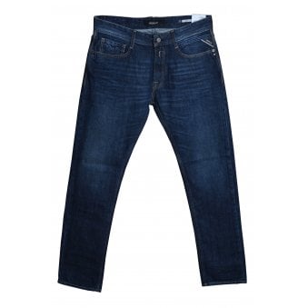 Replay Men's Rob Authentic Blue Straight Tapered Denim Jeans